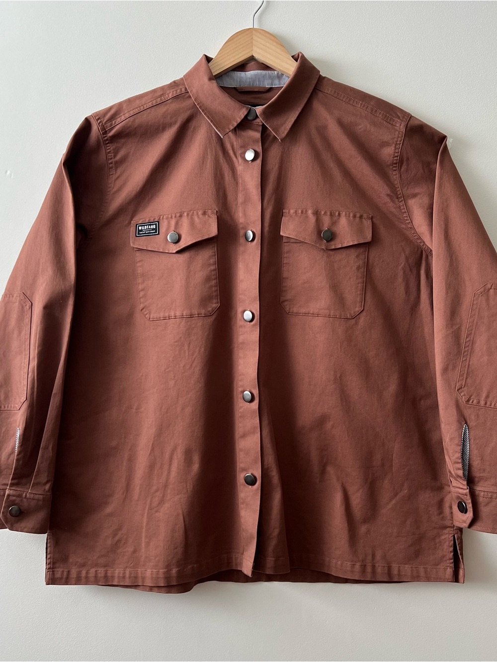 Wildfang Lightweight Workwear Shacket Utility Jacket Brown Rust Unisex XXL NWOT